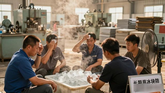 车间高温不用愁 河西防暑降温冰块成了工人的救命凉方
